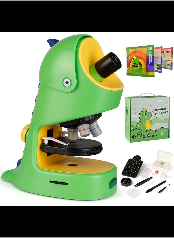 Kids Microscope 40X-400X, Beginner Microscope Kit with Microscope Slides & LED Light, Science Experiment STEM Kit Fits for Ages 5 to 12