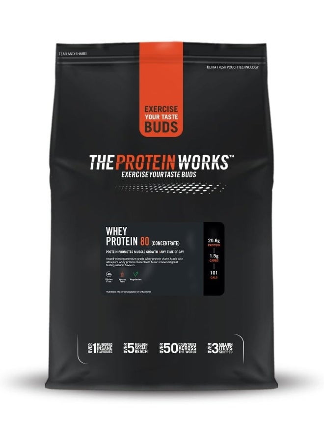 Whey Protein 80 Powder Low Calorie Protein Shake Whey Protein Shake 28 Servings Strawberries 'N' Cream 1Kg