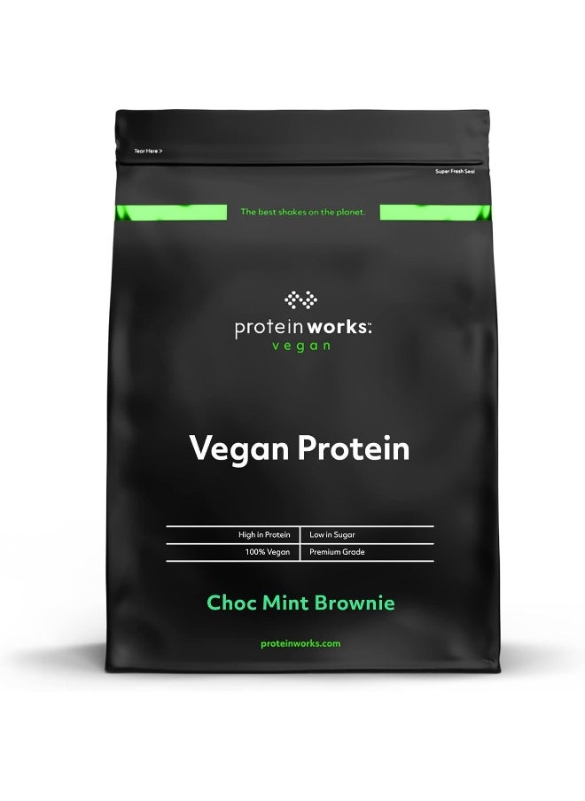 Vegan Powder Plant Based Shake Natural Vegan Gluten Free 16 Servings Choc Mint Brownie 500G