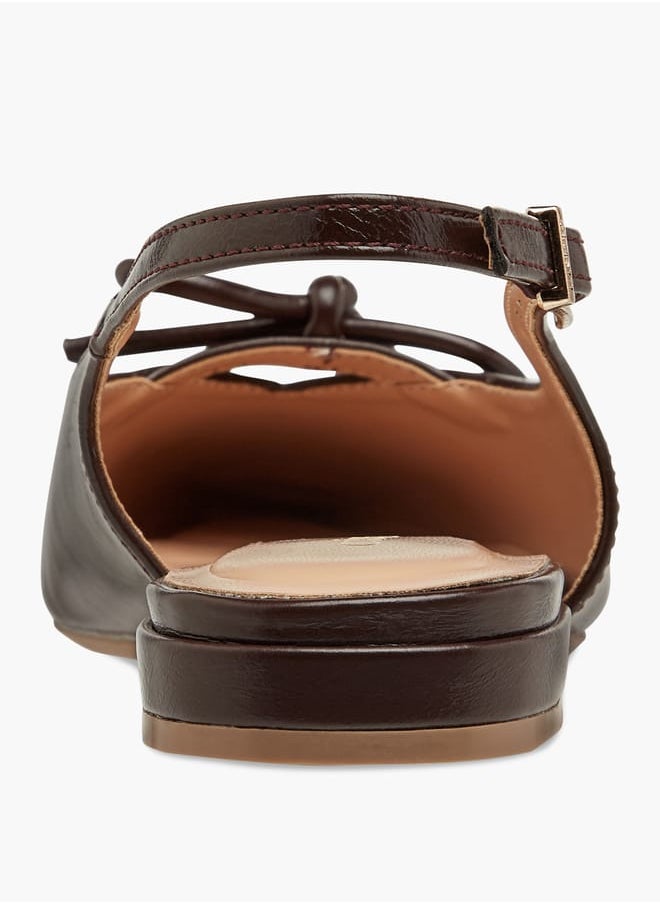 Women's Bow Accent Square Toe Shoes with Buckle Closure