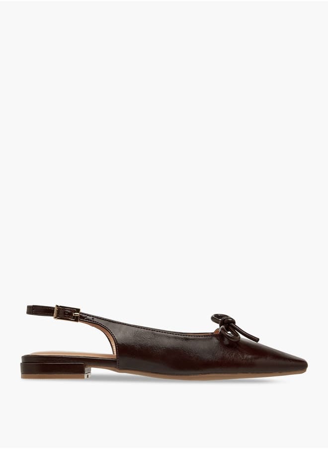 Women's Bow Accent Square Toe Shoes with Buckle Closure