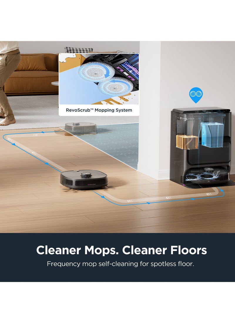 EUREKA Robot Vacuum Cleaner & Mop All-in-One Station, AI 3D Obstacle Detection, Intelligent Pet Bypass, Car Carpet Detection, Ideal Against Pet Hair, App & Voice Control, J12 Black