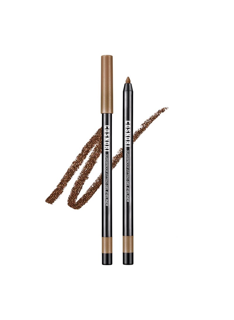 COSNORI Super Proof Fitting Gel Eyeliner 05 Glam Bronze  SmudgeProof Ultra Creamy Eyeliner Pencil with Sharpener Soft Drawing MultiUse Eyeliner Waterproof Gold Pearl Brown 0014oz 04g