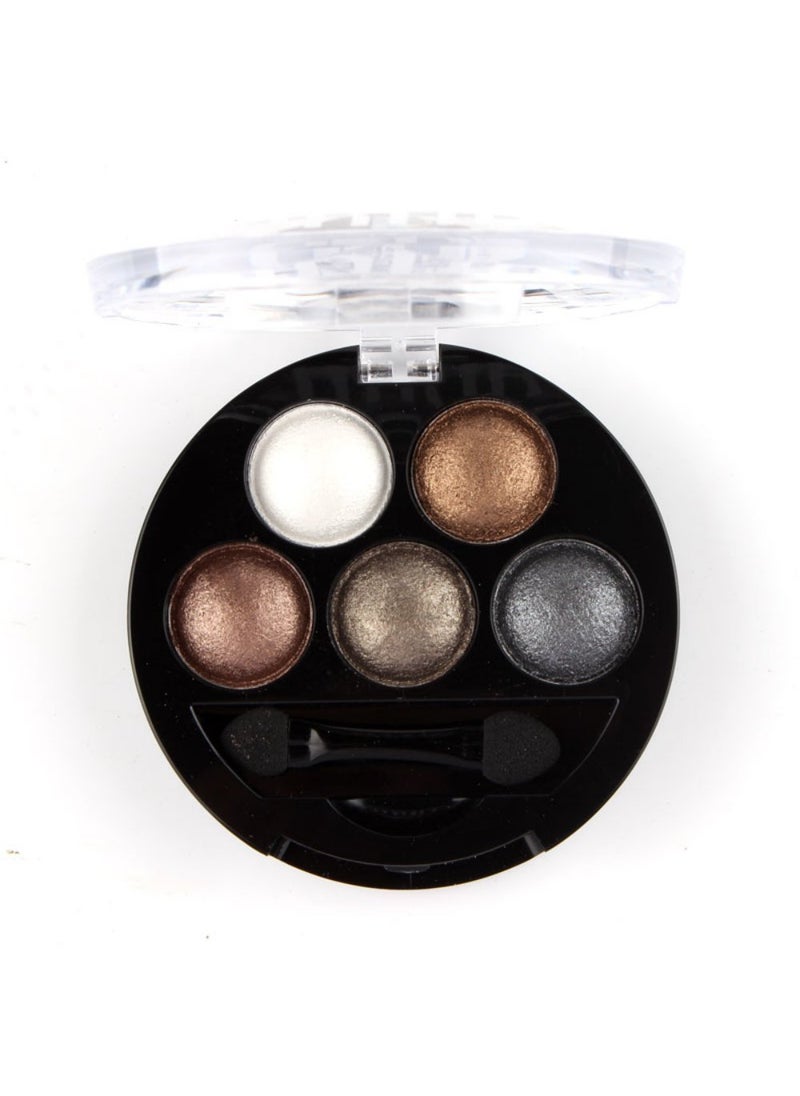 Mallofusa 5 Colors Eye Shadow Palette Powder Glitter Metallic Shimmer Makeup Palette Charming Highlight Look Nature 47oz