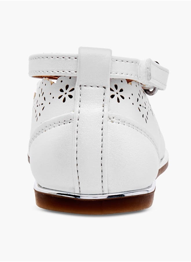 Girls Laser Cut Mary Jane Shoes with Scallop Detail