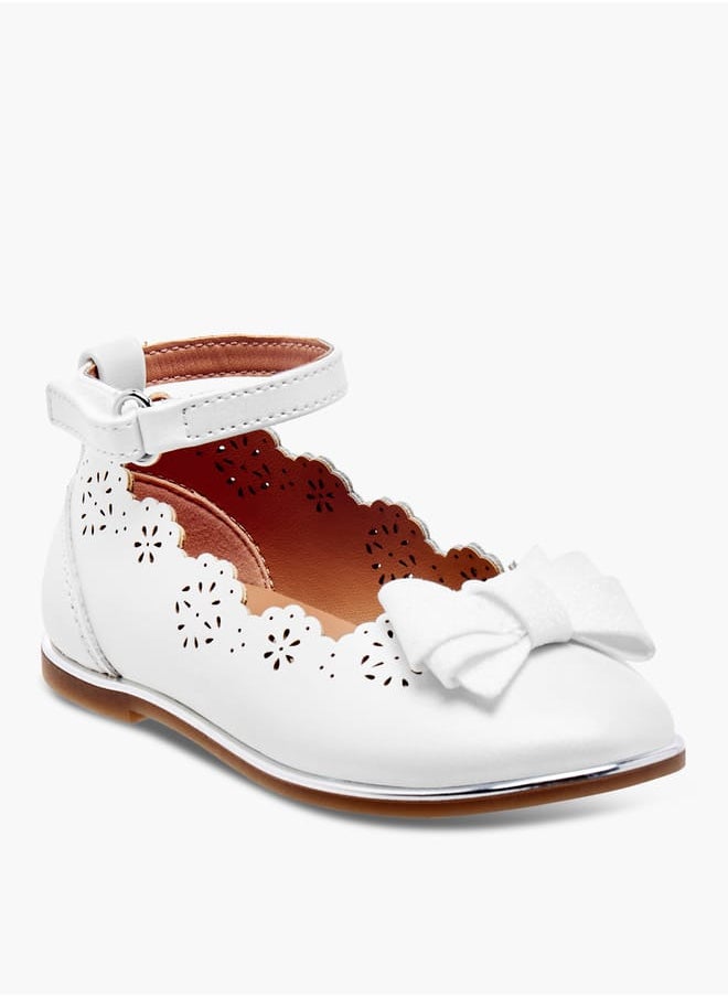 Girls Laser Cut Mary Jane Shoes with Scallop Detail