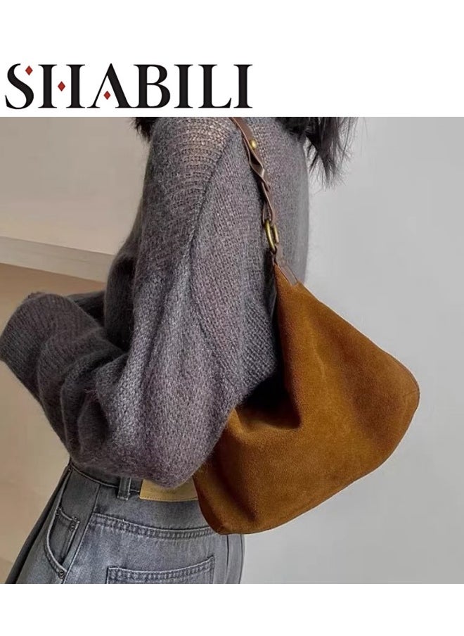 Women's PU Leather Shoulder Bag, Ladies Portable Fashionable Armpit Bag Side Bag Carry Bag, Daily Commuting Handbag Satchel Bag Phone Bag Office Bag Clutch Bag for Girls， College Students