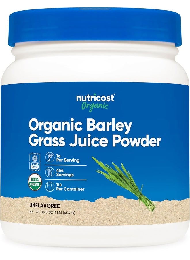 Nutricost Organic Barley Grass Juice Powder (1 LB) (Unflavored)