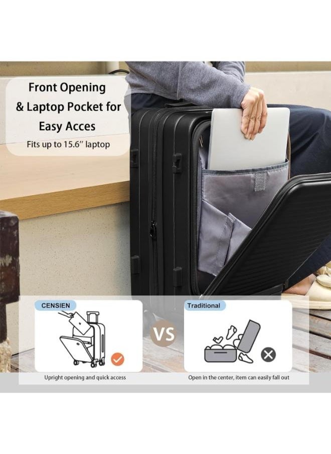 20inch Expandable Cabin Size Airline Approved with Laptop Compartment for Carry-on PC Luggage and TSA Lock