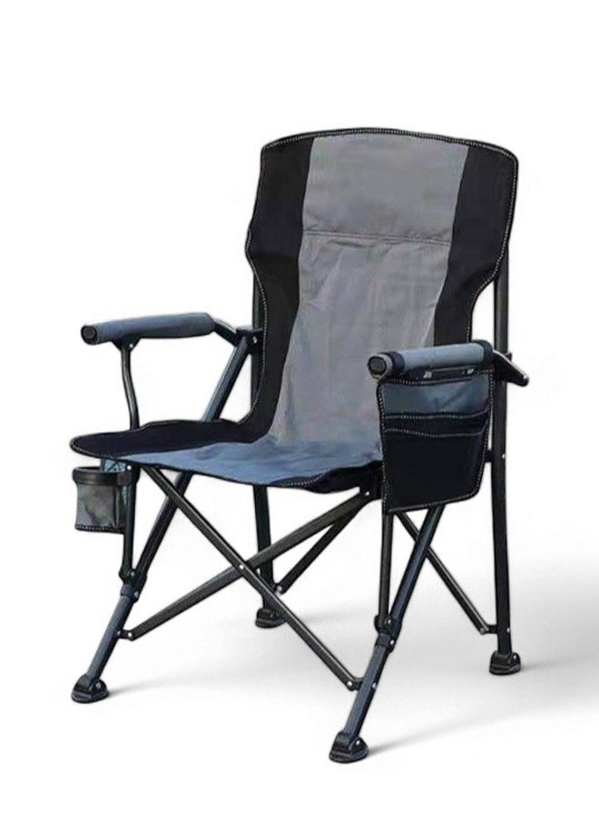 Outdoor Camping Portable Folding Chair with Backrest, Cup Holder and Storage Pocket – Lightweight, Strong, Waterproof with Carrying Case