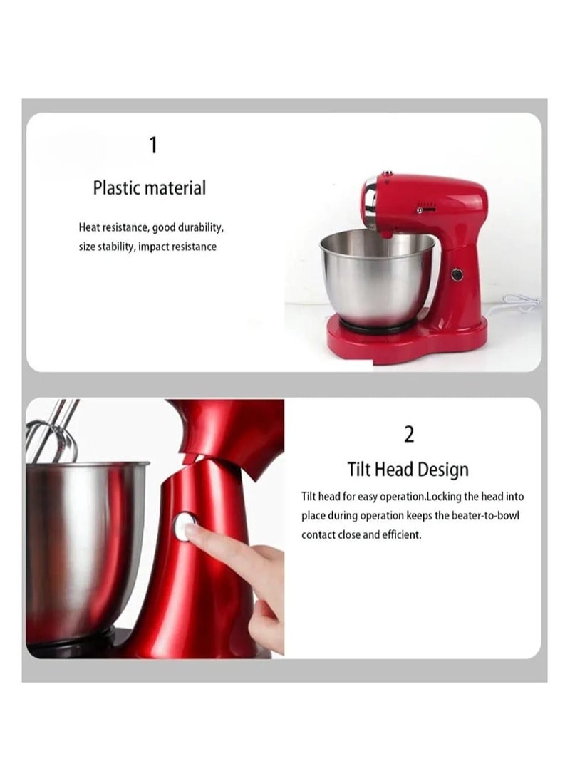800W Electric Stand Mixer, 5 Speed Adjustable Cake Mixer with 3.5L Bowl, 2 Beaters & 2 Dough Hooks Egg Beater for Baking & Mixing (3.5L - Stand Mixer)
