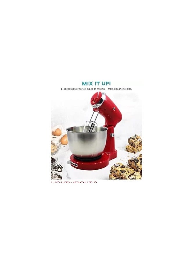 800W Electric Stand Mixer, 5 Speed Adjustable Cake Mixer with 3.5L Bowl, 2 Beaters & 2 Dough Hooks Egg Beater for Baking & Mixing (3.5L - Stand Mixer)