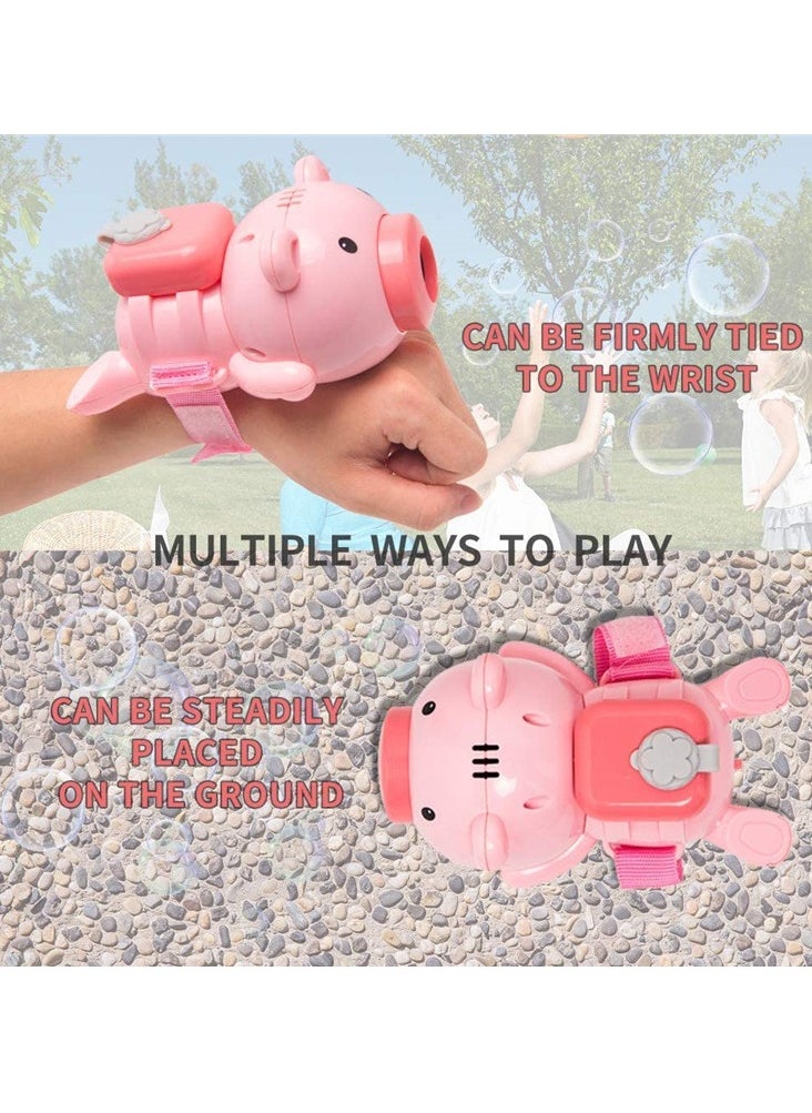 Piglet Watch Bubble Machine Piglet Wrist Electric Bubble Machine Electric Light Music Watch Bubble Flying Pig for Both Kids And Adults