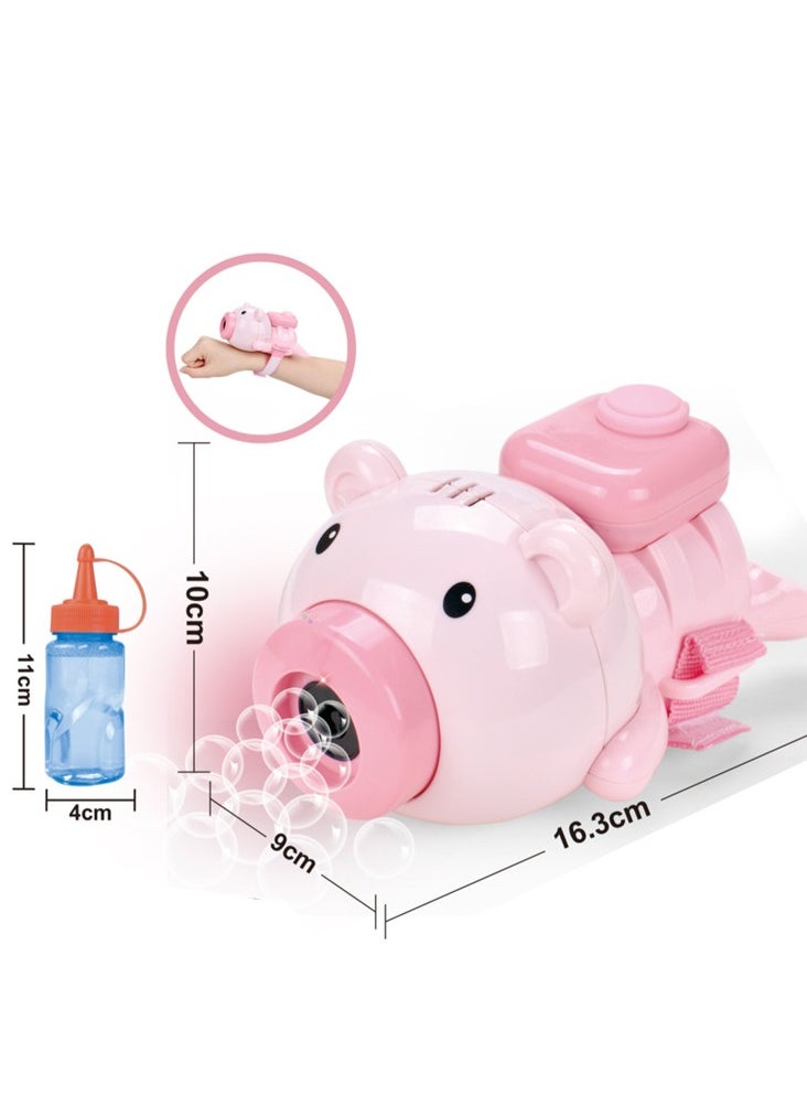 Piglet Watch Bubble Machine Piglet Wrist Electric Bubble Machine Electric Light Music Watch Bubble Flying Pig for Both Kids And Adults