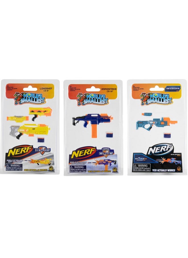 World’S Smallest Nerf Elite 2.0 Blasters (Set Of 3)