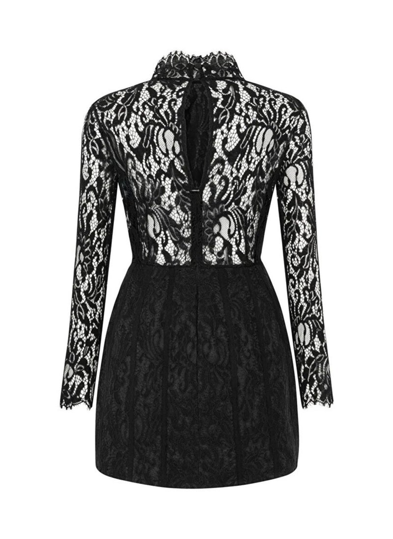 Lace High-Neck Dress