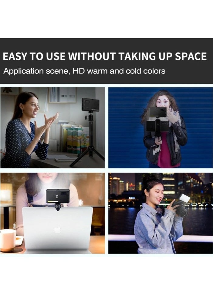 W160C Portable Video Light, Dimmable Rechargeable Photography Fill Light, High Brightness High CRI LED Camera Light For Vlog Live Streaming Video Conference, (1pc, W160C Single Lamp)