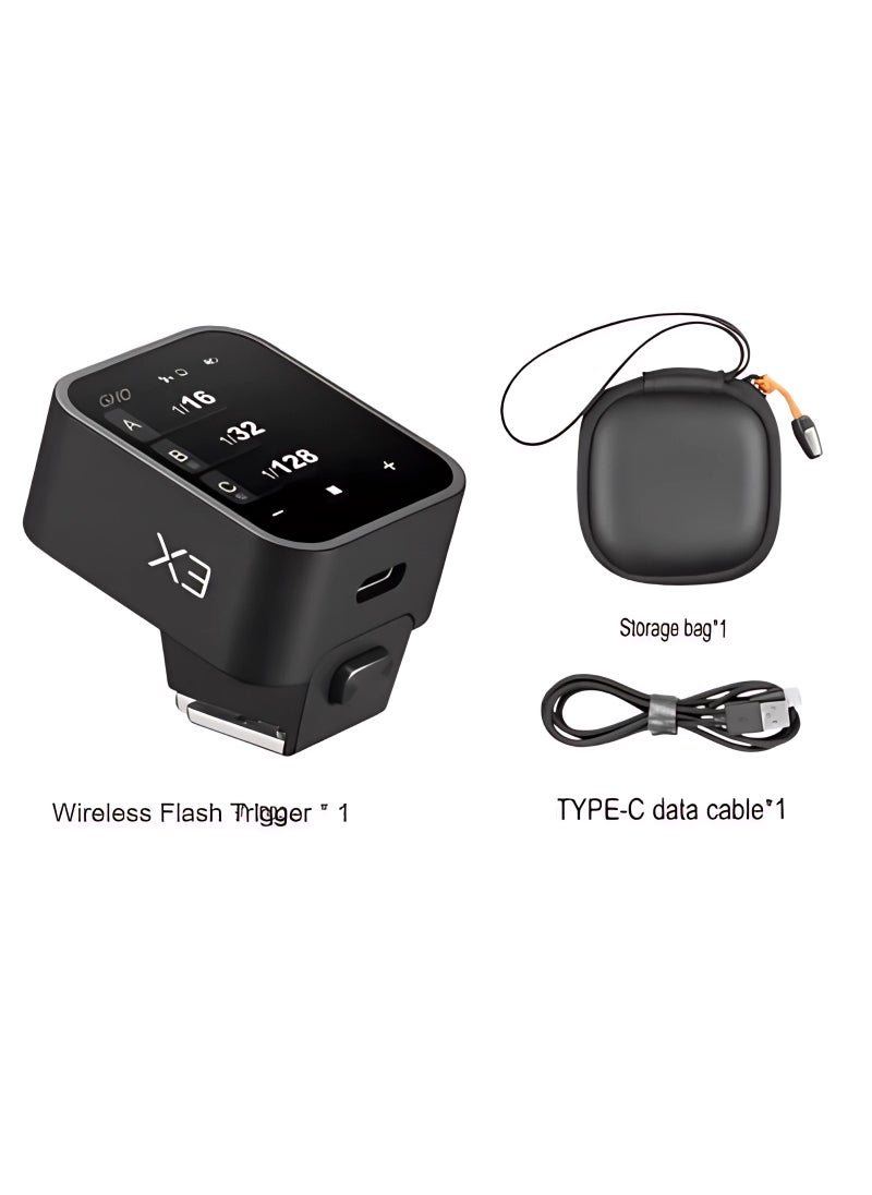 X3O Wireless Trigger Transmitter, 2.4G TTL Flash Trigger With Built In Lithium Battery, Portable Touch Screen Flasher Trigger With TCM Conversion, (X3O, For OBA Camera)