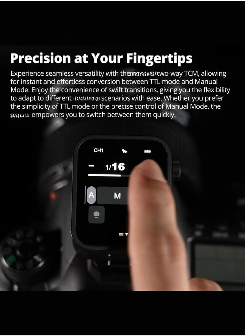 X3N Wireless Trigger Transmitter, 2.4G TTL Flash Trigger With Built In Lithium Battery, Portable Touch Screen Flasher Trigger With TCM Conversion, (X3N, For Nikon Camera)