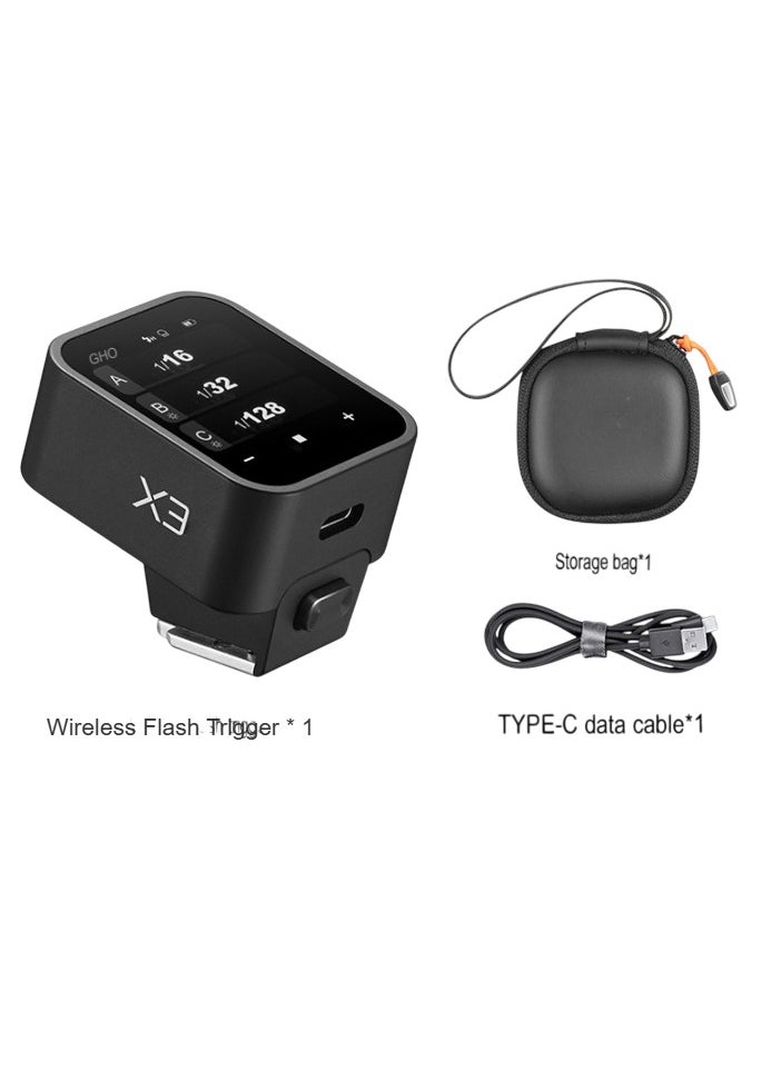 X3C Wireless Trigger Transmitter, 2.4G TTL Flash Trigger With Built In Lithium Battery, Portable Touch Screen Flasher Trigger With TCM Conversion, (X3C, For Canon Camera)