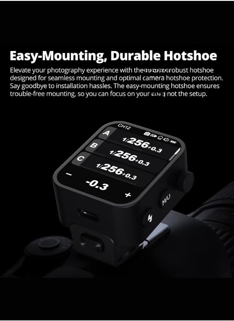 X3S Wireless Trigger Transmitter, 2.4G TTL Flash Trigger With Built In Lithium Battery, Portable Touch Screen Flasher Trigger With TCM Conversion, (X3S, For Sony Camera)