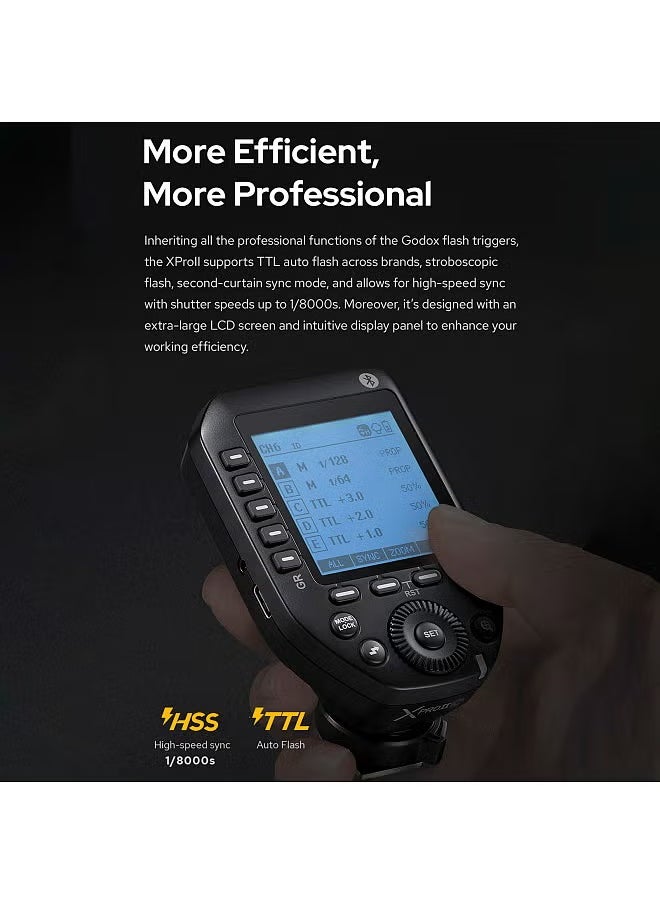 XPROIIN 2.4G Wireless Flash Trigger, High Speed Sync Flash Transmitter, Extra Large LCD Screen Flash Control Trigger With Stable And Seamless Connection, (XPROIIN, For Nikon Camera)