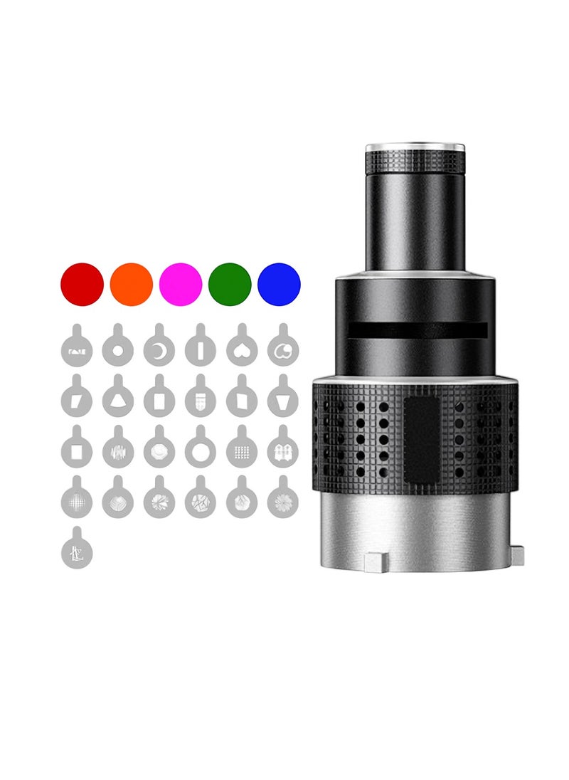 Flash Snoot Conical Lens, Optical Spotlight Lens, Video Artist Modelling Shape Photo Studio Light Kit, High Temperature Resistance Optical Focusing Projection Lens, (25pcs Graphics Lens Plus Five Colors)