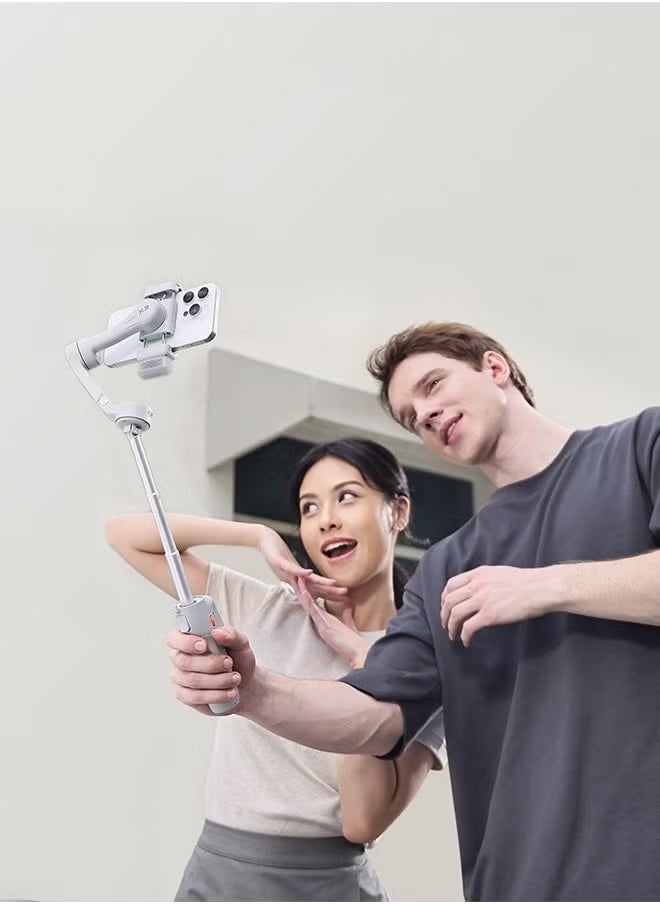 Smart Phone Gimbal Stabilizer, Ultra Light Comfortable Grip Mobile Phone Gimbal, Portable And Foldable Phone Stabilizer, Sturdy Durable Phone Holder For Recording Vlogging, (Grey, Set 2)