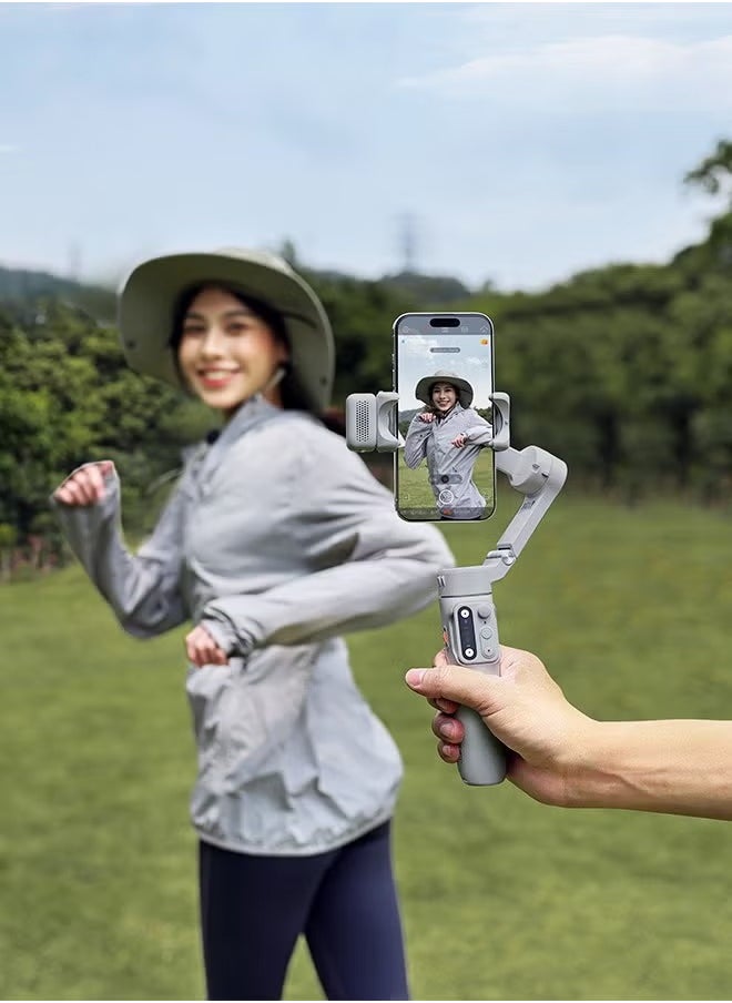 Smart Phone Gimbal Stabilizer, Ultra Light Comfortable Grip Mobile Phone Gimbal, Portable And Foldable Phone Stabilizer, Sturdy Durable Phone Holder For Recording Vlogging, (Grey, Set 2)