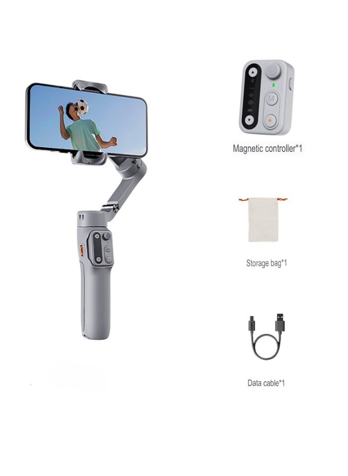 Smart Phone Gimbal Stabilizer, Ultra Light Comfortable Grip Mobile Phone Gimbal, Portable And Foldable Phone Stabilizer, Sturdy Durable Phone Holder For Recording Vlogging, (Grey, Set 1)