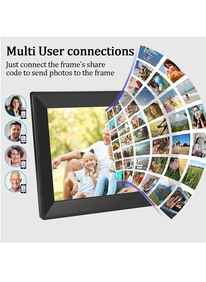 Electronic Digital Photo Frame, 10.1 Inch WIFI Smart Cloud Photo Album, WIFI Slideshow Digital Picture Frame With IPS Touch Screen, Sturdy And Durable Electronic Picture Frame, (1pc, Black, 16G)