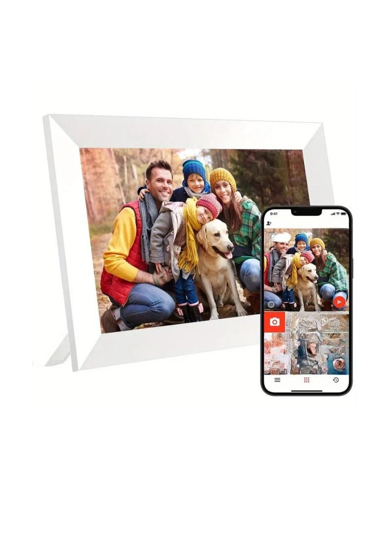 Electronic Digital Photo Frame, 10.1 Inch WIFI Smart Cloud Photo Album, WIFI Slideshow Digital Picture Frame With IPS Touch Screen, Sturdy And Durable Electronic Picture Frame, (1pc, White, 32G)