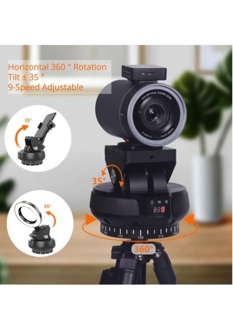 2.4G Electronic Camera Tripod Head, 360 Degree Rotation Portable Motorized Pan Tilt Head, Compact Motorized Panoramic Tripod Head With Wireless Remote Control, (Set 2)