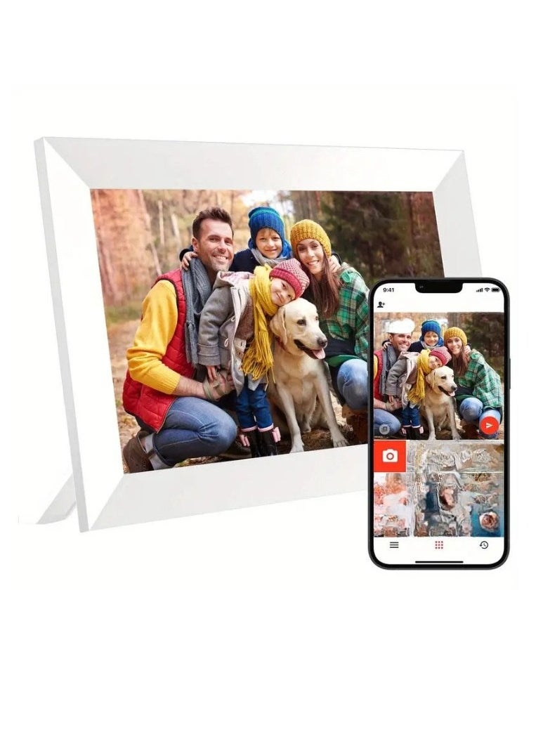 Electronic Digital Photo Frame, 10.1 Inch WIFI Smart Cloud Photo Album, WIFI Slideshow Digital Picture Frame With IPS Touch Screen, Sturdy And Durable Electronic Picture Frame, (1pc, White, 16G)