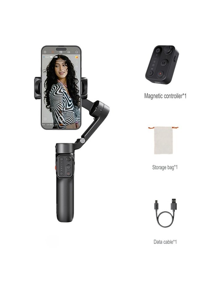 Smart Phone Gimbal Stabilizer, Ultra Light Comfortable Grip Mobile Phone Gimbal, Portable And Foldable Phone Stabilizer, Sturdy Durable Phone Holder For Recording Vlogging, (Black, Set 1)