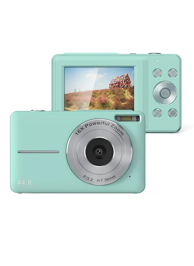 1080P HD Digital Pocket Camera. 44mp Compact Lightweight Video Camera, Anti Shake Multifunctional Action Camera, Durable Sports Camera For Photography And Videography, (1pc, Green With Auto Focus)