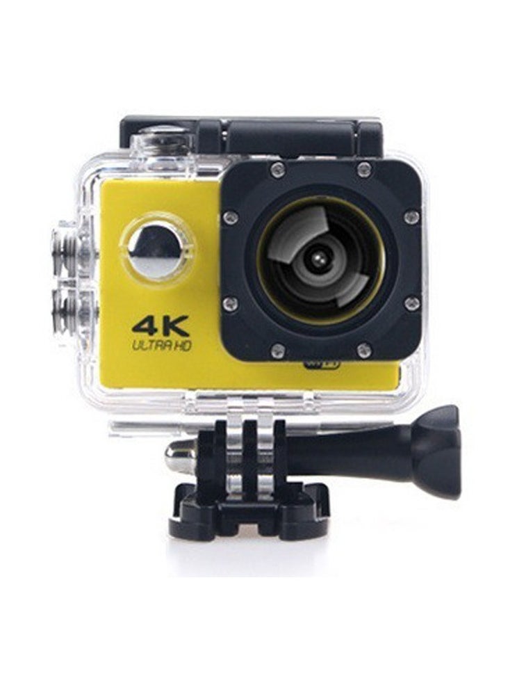 4K Action Camera, Outdoor Waterproof Sports Camera, IPS Real Color Touchscreen Photography Camera, Adjustable View Angle WIFI Camera With Time Lapse Slow Motion, (1pc, Yellow)