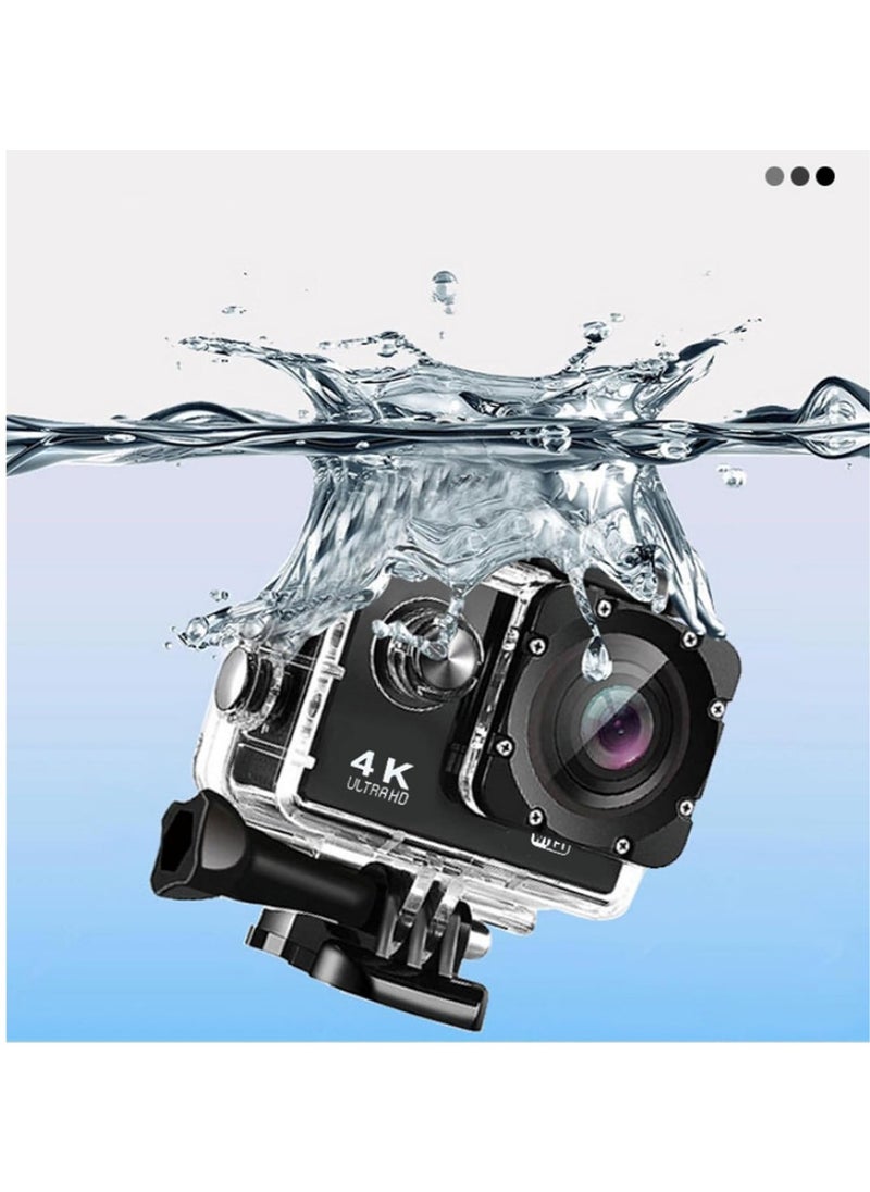 4K Action Camera, Outdoor Waterproof Sports Camera, IPS Real Color Touchscreen Photography Camera, Adjustable View Angle WIFI Camera With Time Lapse Slow Motion, (1pc, Brown)