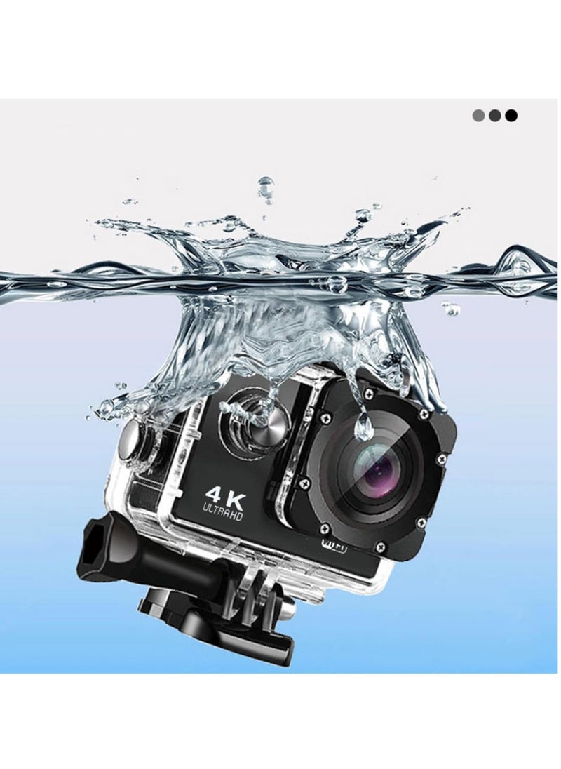 4K Action Camera, Outdoor Waterproof Sports Camera, IPS Real Color Touchscreen Photography Camera, Adjustable View Angle WIFI Camera With Time Lapse Slow Motion, (1pc, Grey)