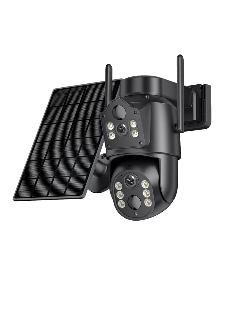 4MP Solar CCTV Camera, Sturdy And Durable Outdoor Security Camera With Motion Detection, Wireless Auto Track Surveillance Camera For Home And Office, (1pc, Black)