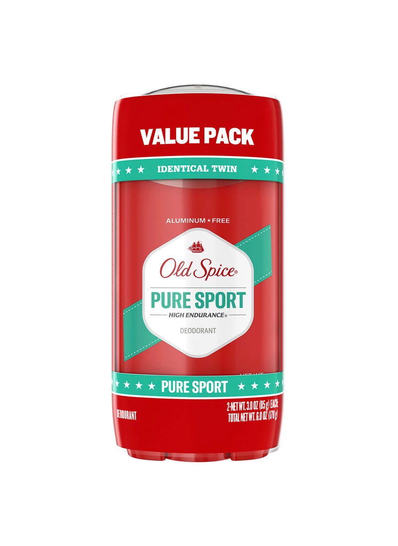 Old Spice Aluminum Free Deodorant for Men High Endurance Pure Sport Scent 30 oz Pack of 2