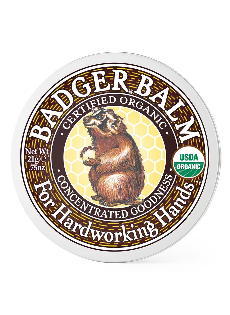 Badger  Hardworking Hands Healing Balm Aloe Vera  Wintergreen Working Hand Balm Balm for Dry Hands Hand Moisturizer Balm Certified Organic Hand Balm Hand Repair Balm 075 oz