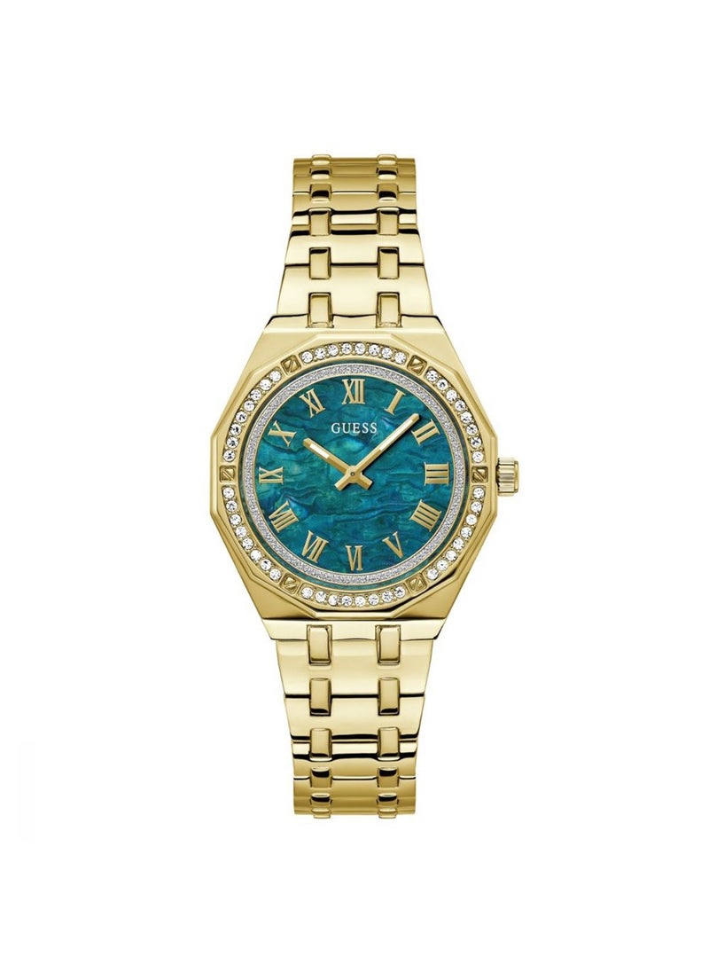 Desire Women's Green Dial Quartz Analog Stainless Steel Watch GW0770L2 - 36mm