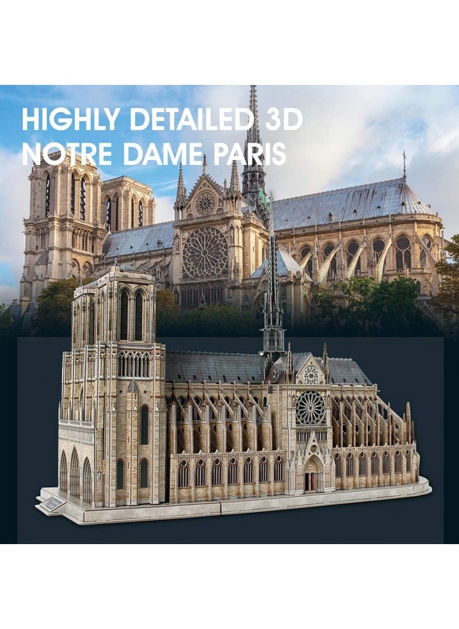 3D Puzzles For Adults - Large Notre Dame De Paris 3D Puzzle - Half-Opening Architecture, Enjoy Interior Views - Anniversary, Christmas, 2023 Gifts - 293 Pieces
