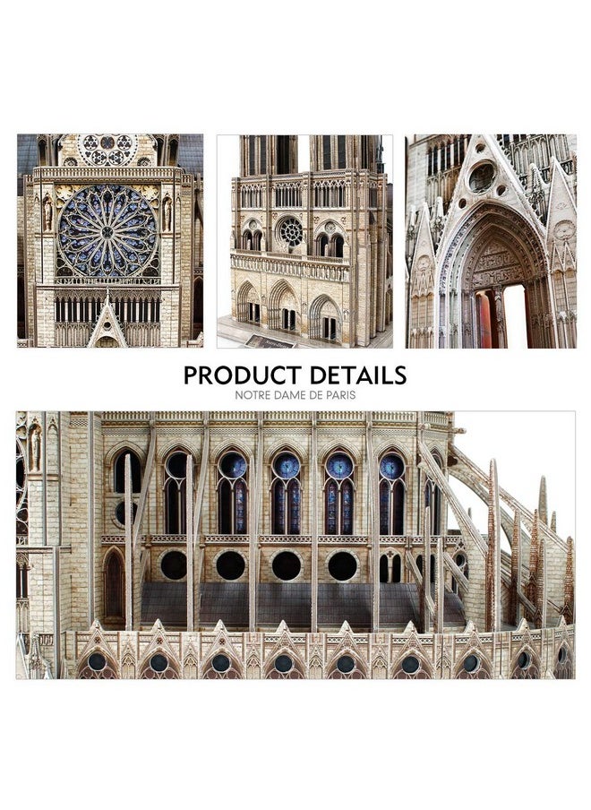 3D Puzzles For Adults - Large Notre Dame De Paris 3D Puzzle - Half-Opening Architecture, Enjoy Interior Views - Anniversary, Christmas, 2023 Gifts - 293 Pieces