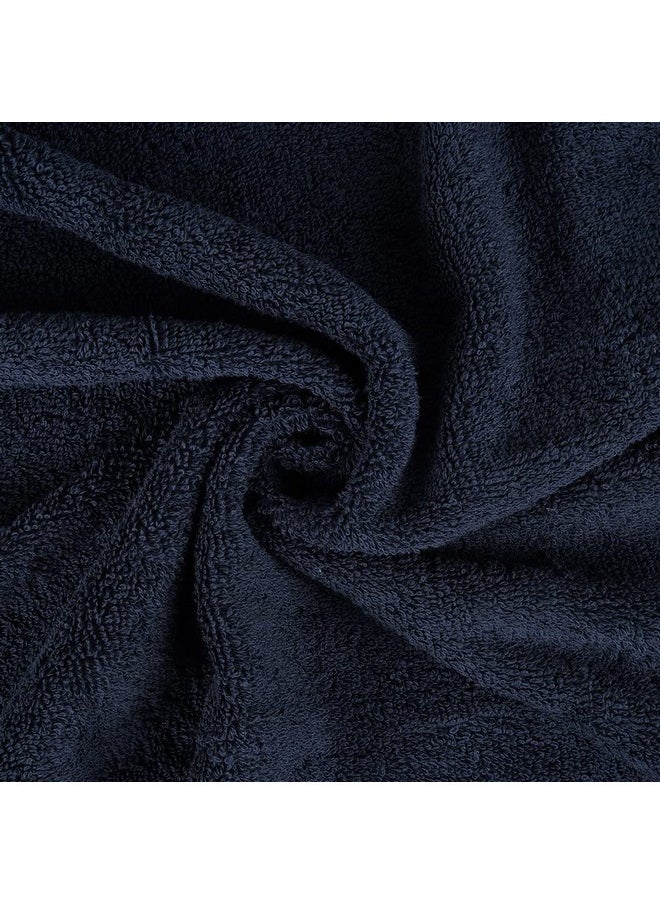 Solitaire 6 Pieces Towel Set- Navy, 600 Gsm 2 Bath Towel 2 Hand Towel 2 Washcloth, Designed In Denmark Made Of Soft Egyptian Cotton For Bathroom, Kitchen & Shower