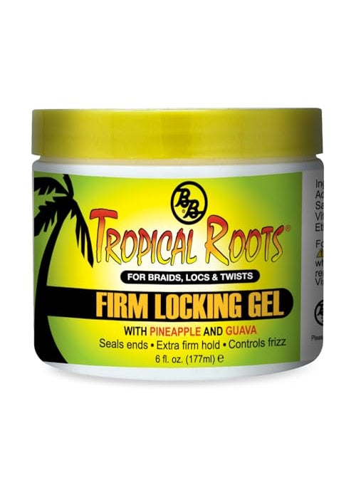 Bronner Bros Tropical Roots Firm Locking Gel  Loc  Twist Gel Ideal for Braids Twists  Locs with Pineapple  Guava Extracts Vitamins B5  B12  Strong Hold NonFlaking Moisture  Shine  6oz