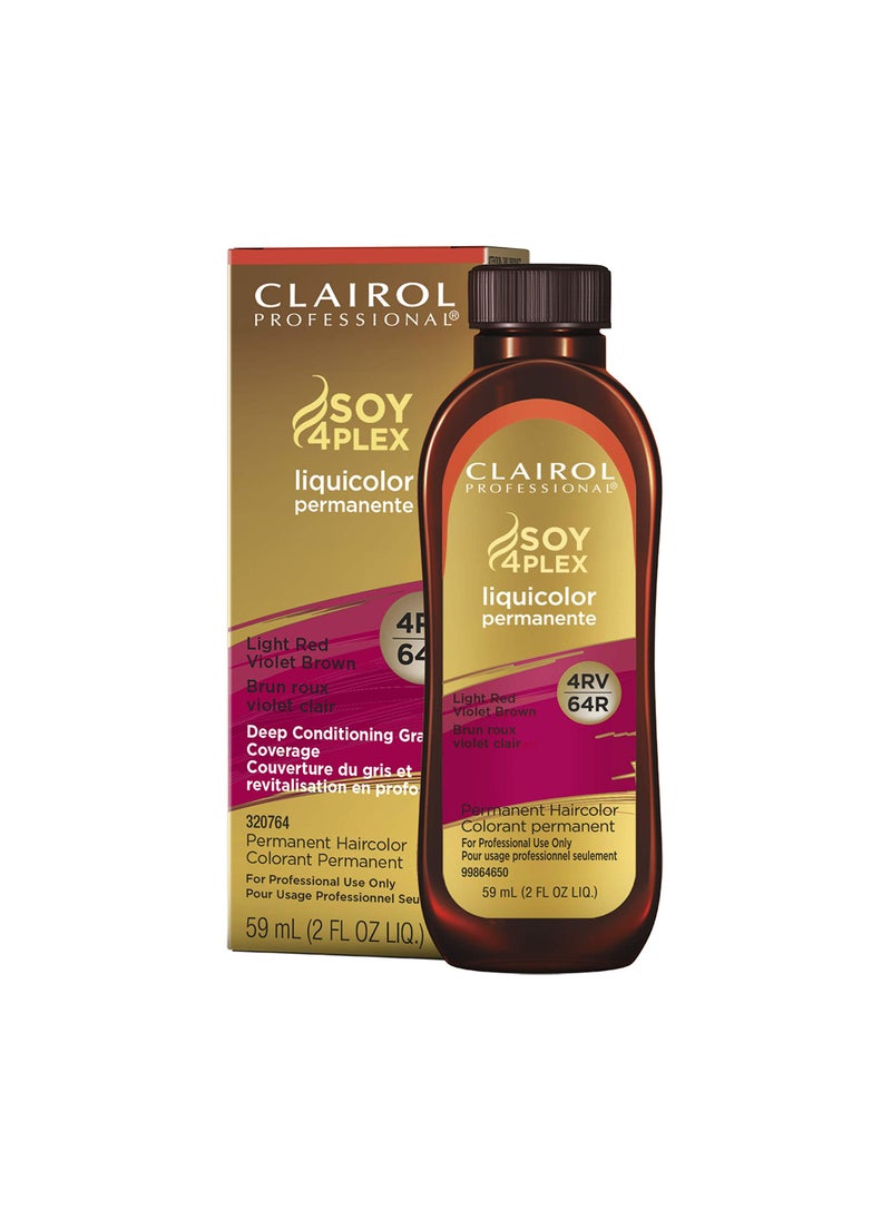 Clairol Professional Permanent Liquicolor for Dark Hair Color 4rv Light Red Violet Brown 2 oz