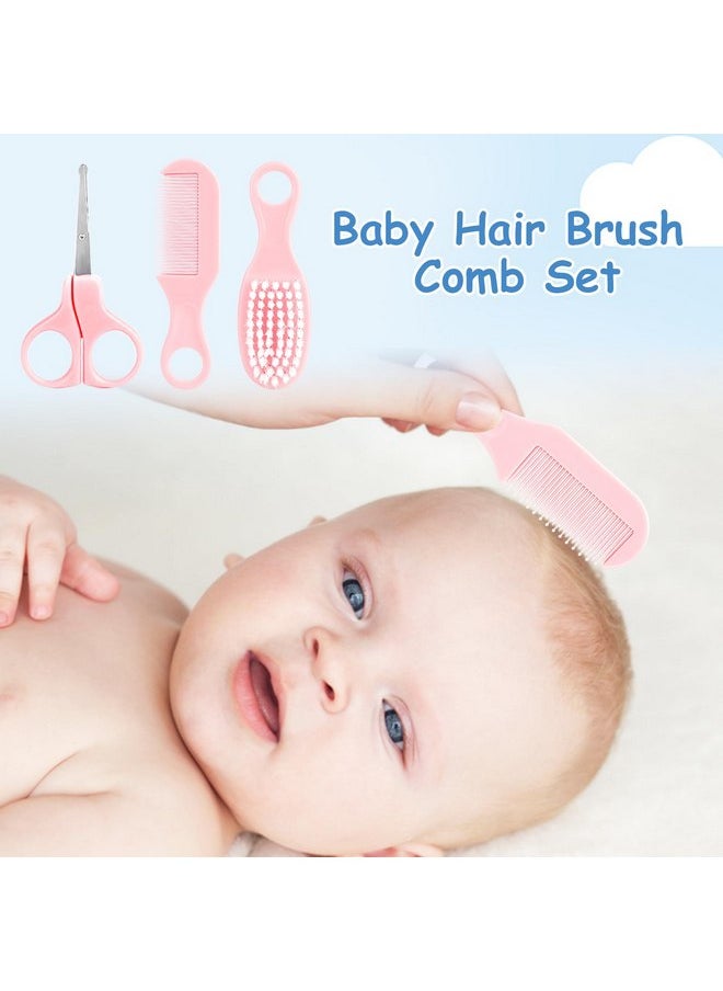 Baby Healthcare and Grooming Kit, Baby Nursery Health Care Set with Hair Brush Comb, Nail Clipper, Pacifier Clip, Nasal Aspirator Baby Essentials for Newborn Infant Baby Girls Boys (19 in 1, Pink)