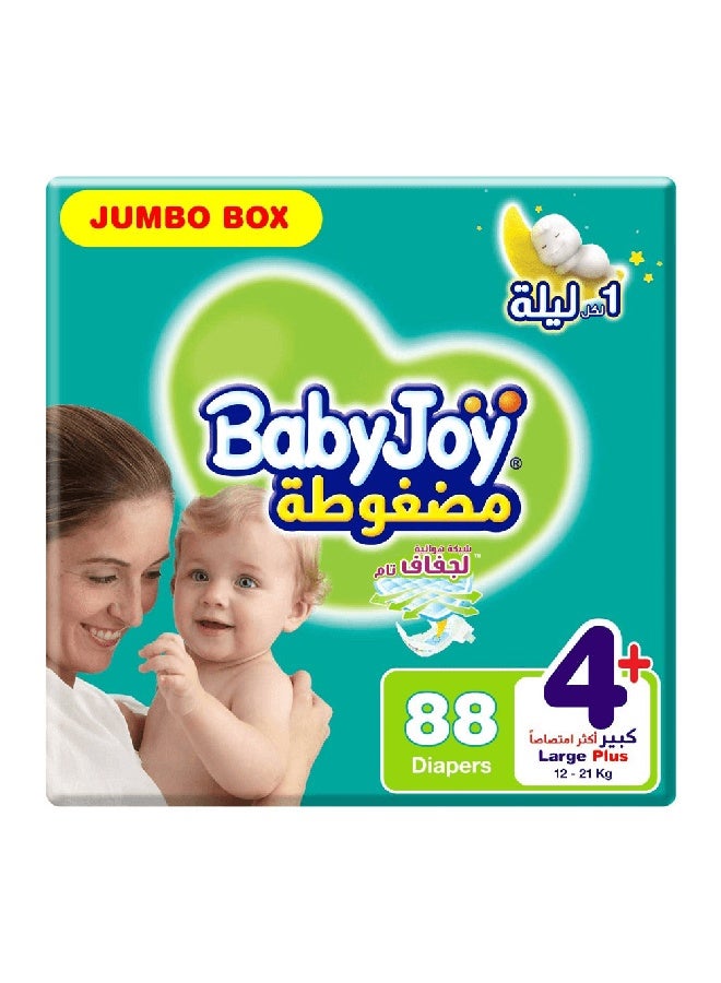 Compressed Diapers, Size 4, 12 - 21 Kg, 88 Diapers